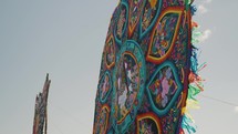 Detail Of The Intricate Artwork Of Giant Kite At The Day Of The Dead Festival In Sumpango, Guatemala - close up