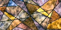 Stained glass with muted and bright colors