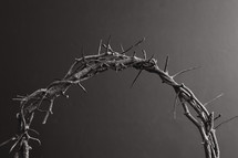 crown of thorns on a black background 