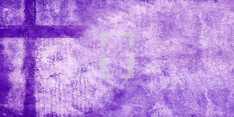 purple cross, rough painting, texture background with empty space for text like worship lyrics, scripture, a quote, announcements... suitable for a worship slide backdrop
