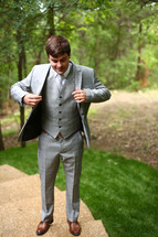 Man in suit outdoors