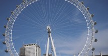 4K London Eye Orbit Shot Boat Tour Urban City