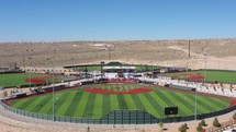 Players on baseball field in Albuquerque New Mexico