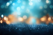 Light Beam with Soft Blue Bokeh Background