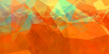 Bold orange and green geometric shapes with a sense of depth - graphic design background