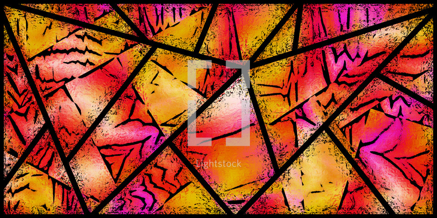 orange yellow abstract stained glass worship backdrop