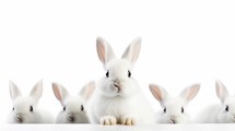 easter rabbit with simple white background top view Created With Generative AI Technology	