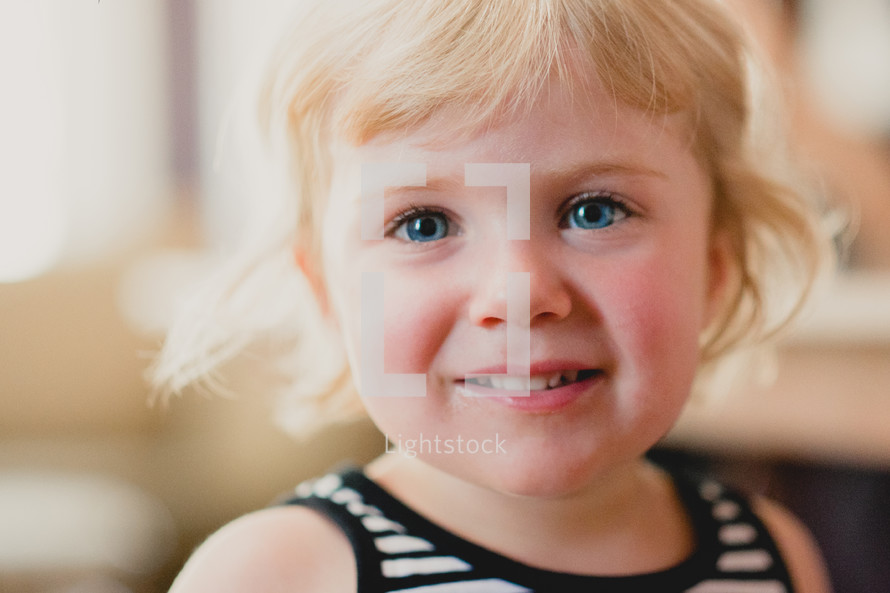 the face of a toddler girl 