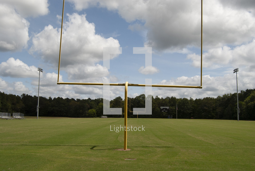 goal posts on a football field 