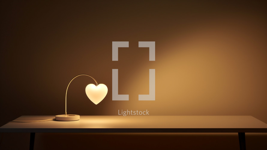 White light from an heart lamp with copyspace 