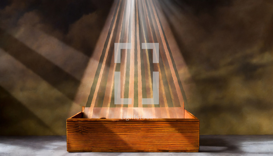 A Cradle in a Manger with  Heavenly Light 