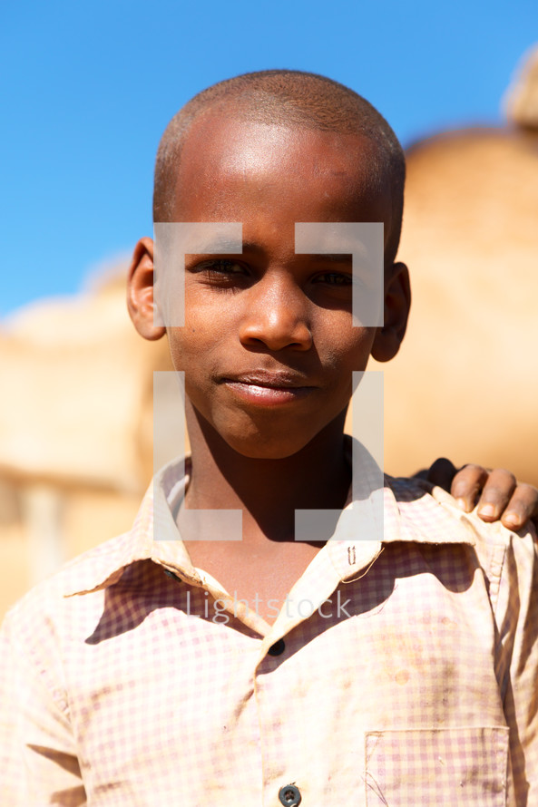 headshot of a young boy in Ethiopia 