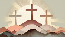 Neutral Colored Cross Illustration 