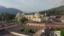 Aerial Antigua Guatemala South America Drone Cathedral