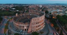 Drone Aerial Rome Italy Sunrise Colosseum Cinematic