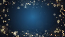 digital Christmas snow border on blue 