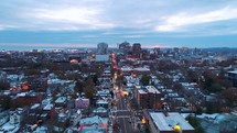 Aerial New Haven Connecticut Skyline Drone