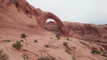 Corona Arch, Arches National Park, Moab, Utah. Aerial Drone Footage