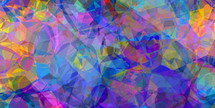 blue purple yellow multi polygon abstract
