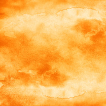 Orange watercolor background with texture watercolour paint and paper. The abstract empty aquarelle surface of square format with effect of grungefor your text or collage. Blank design template is drawn in handmade technique. Use it in for your design projects.