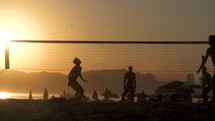 Men's Footvolley Game On Santos Brazil
