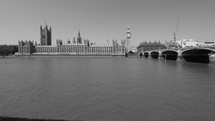 Houses of Parliament and Westminster Bridge in London, UK