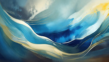 colorful abstract painting of waves of water
