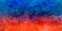 turbulent blue and red brush stroke painting on textured paper background