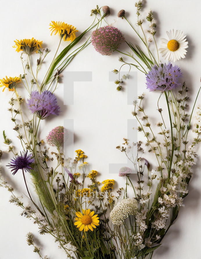 Realistic Floral Frame Background