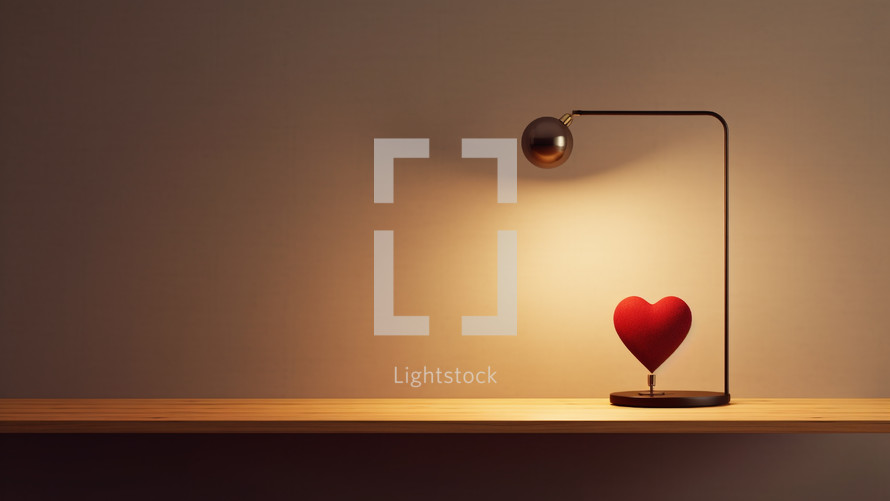lamp lighting a heart shape 