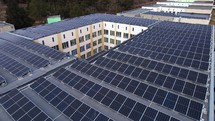Solar panels on the buildind