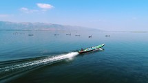 Aerial Inle Lake Fisherman Myanmar Burma Culture Travel Cinematic Drone