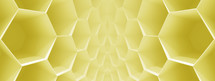 symmetrical honeycomb space in golden yellow