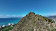 Aerial view of Diamond Head and Waikiki in Oahu Hawaii.