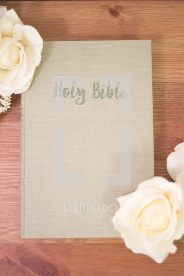 flowers and Holy Bible 
