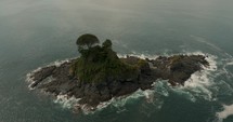 Aerial drone shot View Over Islet In Guanacaste, Costa Rica.