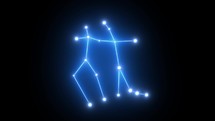 Zodiac Gemini Star Constellation Forming in Glowing Light