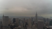 Time lapse of cloudy New York City sky from a skyscraper.