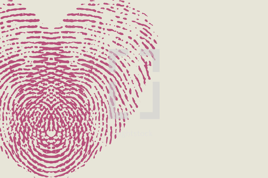 fingerprint heart in pink 
