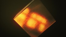 Gold Metallic Cube Spinning. abstract, closeup shot