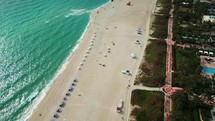 Tracking Shot of Empty Mid Beach - Miami Beach, Florida