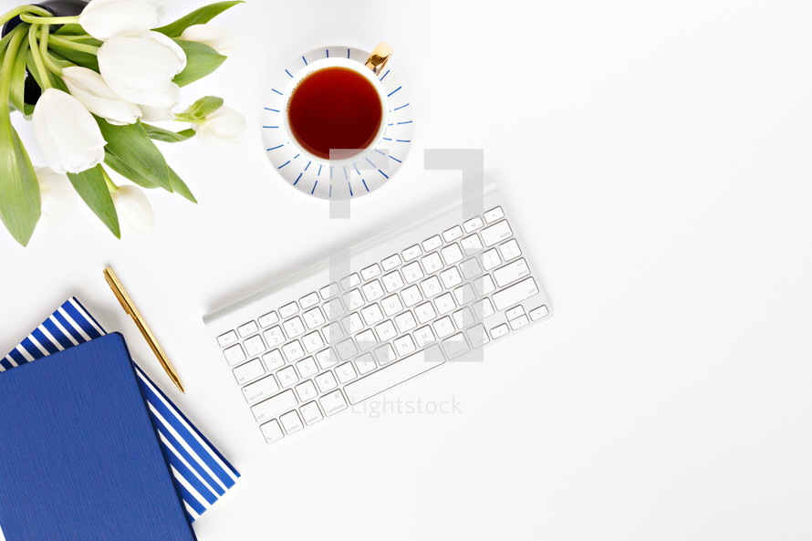 computer keyboard on a white background 