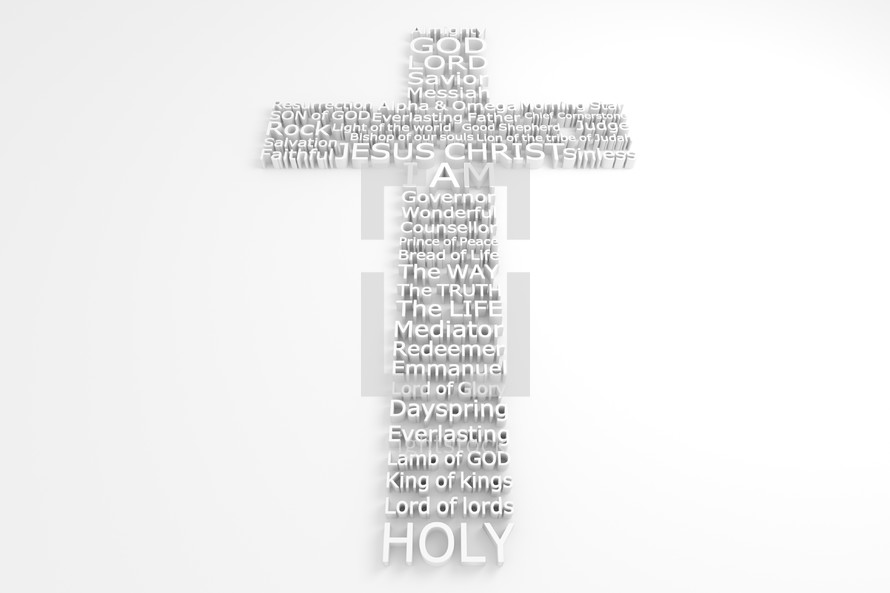 Cross with Biblical names of Jesus Christ 