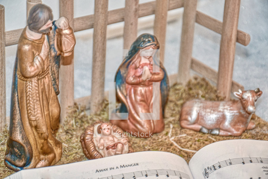 Away in a Manger Nativity scene 