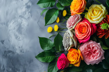 AI Generated Image. Bunch of rose flowers for Mother’s Day