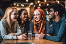 Diverse and happy college students