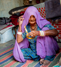 elderly woman in India 