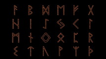 Ancient Viking Rune Alphabet Lighting Up