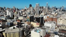 Aerial of The Tenderloin District in San Francisco California