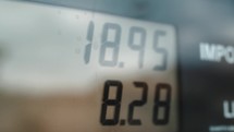 Gas Station Counter with Prices That Continue to Rise in Italy